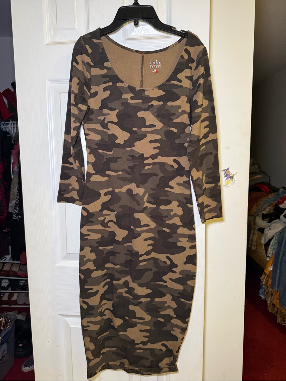 Soho street New York and company camo long sleeve dress
